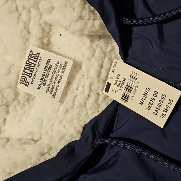 NWT PINK Victoria's Secret Navy Sherpa Jacket - Picture 6 of 8